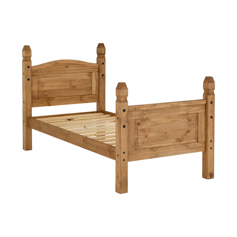 Corona 3FT Bed High Foot End - Distressed Waxed Pine